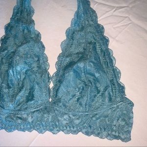 Free People Intimately Lacey Blue Halter Bralette CA